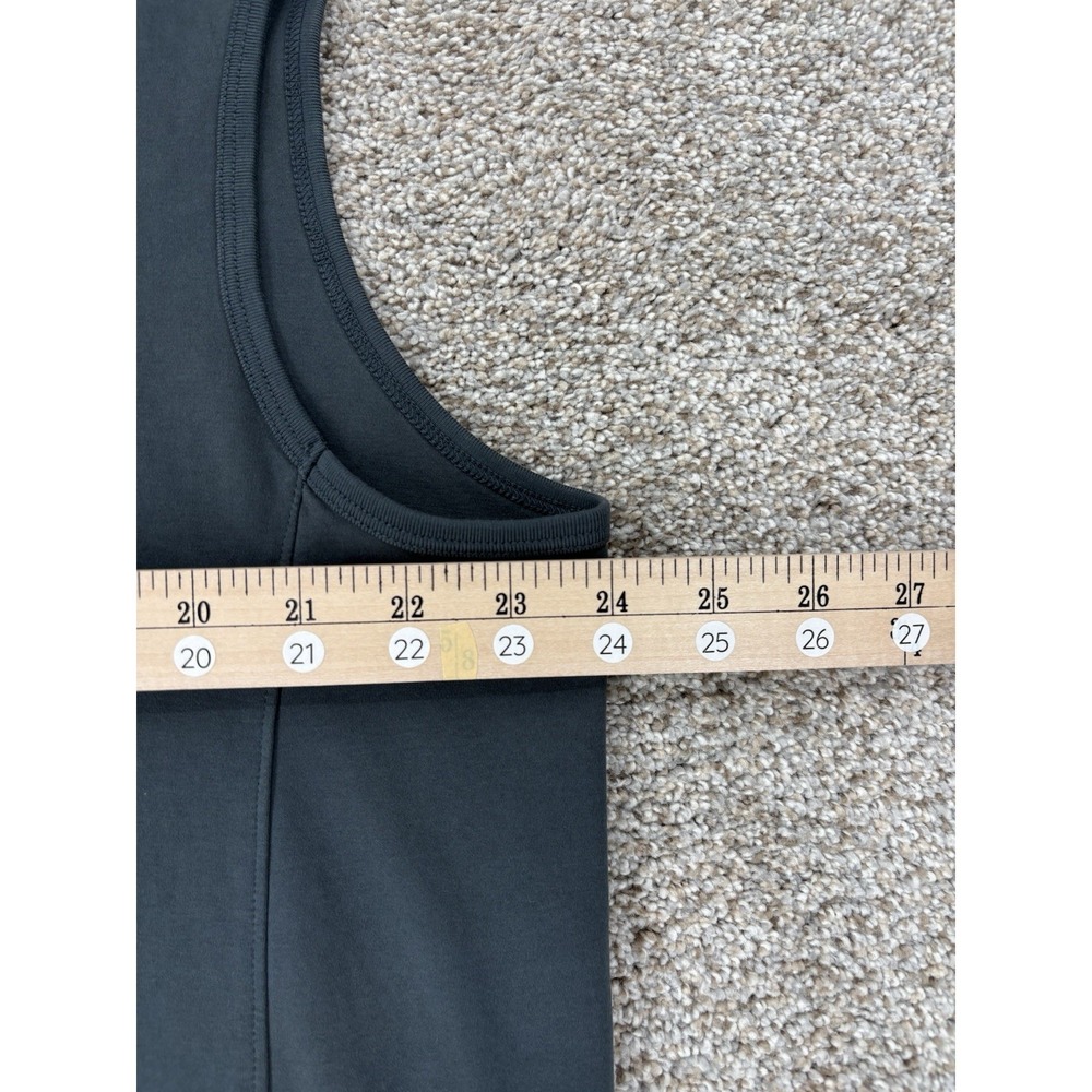 Uniqlo Cotton Sleeveless Midi Dress w/Belt Option Womens L Monochrome Minimalist - Picture 8 of 9